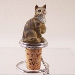Brown Tabby Cat Bottle Stopper