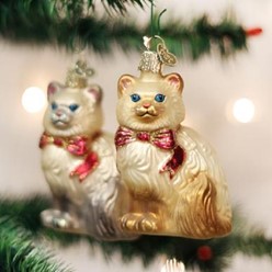 Himalayan Kitty Cat Glass Christmas ornament