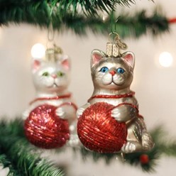 Playful Kitten Old World Christmas Cat Ornament