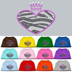 Zebra Heart Rhinestone Pet Tee