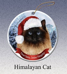 Himalayan Dear Santa Cat Christmas Ornament