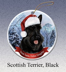 Scottish Terrier Dear Santa Dog Christmas Ornament
