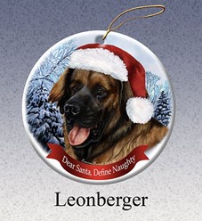 Leonberger Dear Santa Dog Christmas Ornament