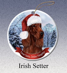 Irish Setter Dear Santa Dog Christmas Ornament