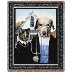 Animal Gothic Dog and Cat Throw, Made in the USA