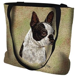 Boston Terrier Black Tote Bag