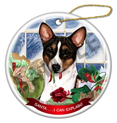 Basenji Santa I Can Explain Christmas Ornament - click for more colors