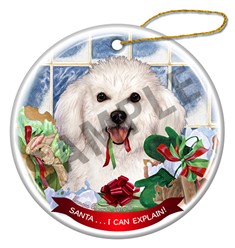 Bichon Frise Santa I Can Explain Dog Christmas Ornament