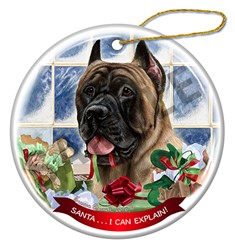 Cane Corso Santa I Can Explain Christmas Ornament - click for more colors