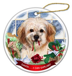 Cavachon Santa I Can Explain Dog Christmas Ornament