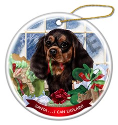 Cavalier King Charles Santa I Can Explain Dog Christmas Ornament