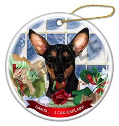 Chiweenie Santa I Can Explain Dog Christmas Ornament - click for more colors