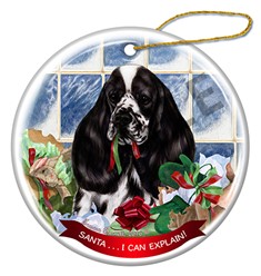 Cocker Spaniel Santa I Can Explain Christmas Ornament - click for more colors