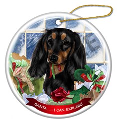 Dachshund Santa I Can Explain Dog Christmas Ornament - click for more colors