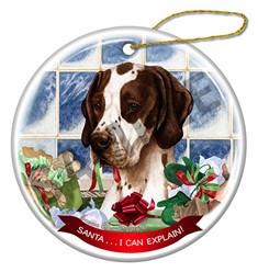 English Pointer Santa I Can Explain Christmas Ornament - click for more colors