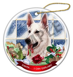 German Shepherd Santa I Can Explain Christmas Ornament - click for breed colors