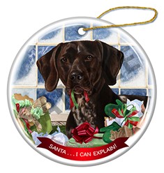 German Shorthaired Pointer Santa I Can Explain Dog Christmas Ornament