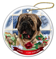 Mastiff Santa I Can Explain Dog Christmas Ornament