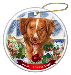 Nova Scotia Duck Tolling Retriever Santa I Can Explain Dog Christmas Ornament