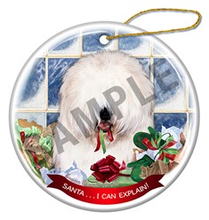 Old English Sheepdog Santa I Can Explain Dog Christmas Ornament