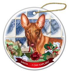 Pharaoh Hound Santa I Can Explain Dog Christmas Ornament