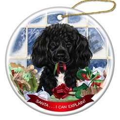 Portuguese Water Dog Santa I Can Explain Dog Christmas Ornament