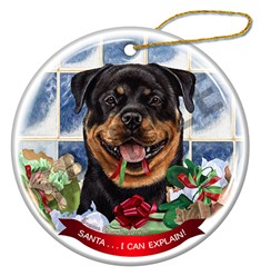 Rottweiler Santa  I Can Explain Dog Christmas Ornament
