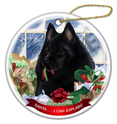 Schipperke Santa I Can Explain Dog Christmas Ornament