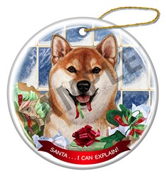 Shiba Inu Santa I Can Explain Dog Christmas Ornament