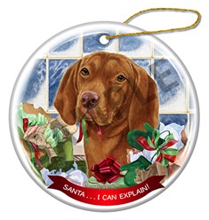 Vizsla Santa I Can Explain Dog Christmas Ornament