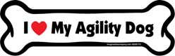 I Love My Agility Dog Bone Car Magnet