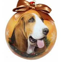 Basset Hound Ball Christmas Ornament