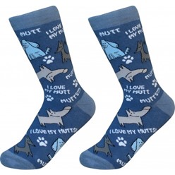 I Love My Mutt Pet Lover Socks