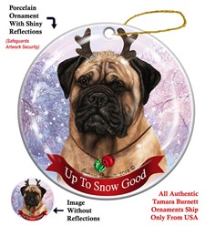 Bullmastiff Up To Snow Good Christmas Ornament