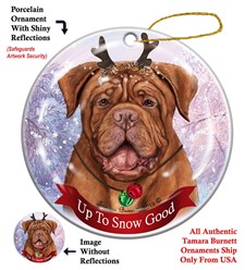 Dogue de Bordeaux Up To Snow Good Christmas Ornament