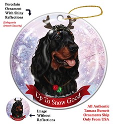 Gordon Setter Up to Snow Good Christmas Ornament