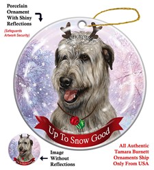Irish Wolfhound Up to Snow Good Christmas Ornament- click for more breed colors