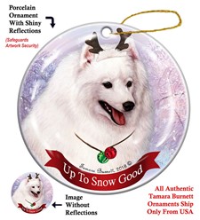 Japanese Spitz Up To Snow Good Christmas Ornament