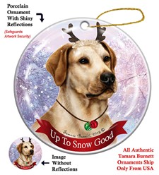 Labrador Up to Snow Good Christmas Ornament- click for more breed colors