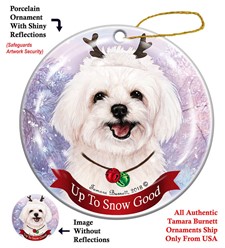 Maltipoo Up To Snow Good Christmas Ornament