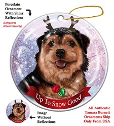 Norfolk Terrier Up to Snow Good Christmas Ornament