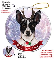 Rat Terrier Cropped Up to Snow Good Ornament- click for more breed colors