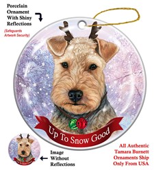 Welsh Terrier Up to Snow Good Christmas Ornament- click for more breed colors