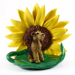 Airedale Terrier Sunflower Dog Breed Figurine