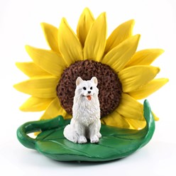 American Eskimo Sunflower Figurine