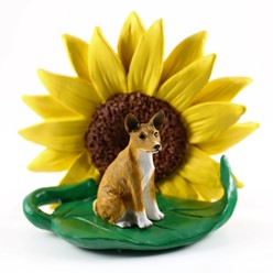 Basenji Sunflower Figurine
