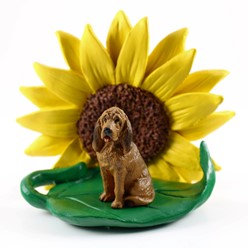Bloodhound Sunflower Figurine
