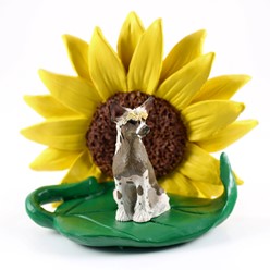 Chinese Crested Sunflower Dog Breed Figurine