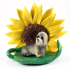 Dandie Dinmont Sunflower Dog Breed Figurine