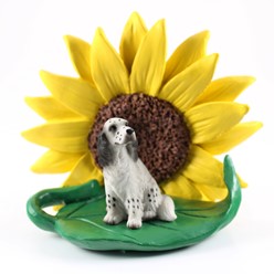 English Setter Sunflower Dog Breed Figurine- click for breed colors